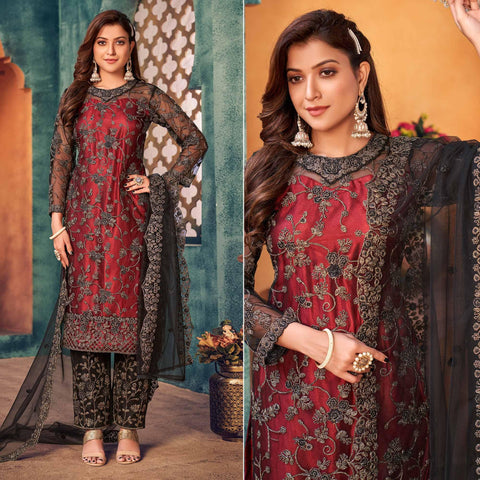 Solid Plain Black Pakistani Indian Designer Beautiful Kurti Pant Dupatta  Kurta Palazzo Ethnic Dress